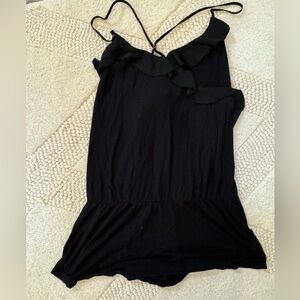 Betsey Johnson Frill Romper, Black, Large, EUC
